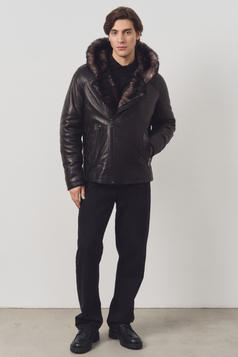 дубленка из овчины и натуральной кожи 776092003 фотография