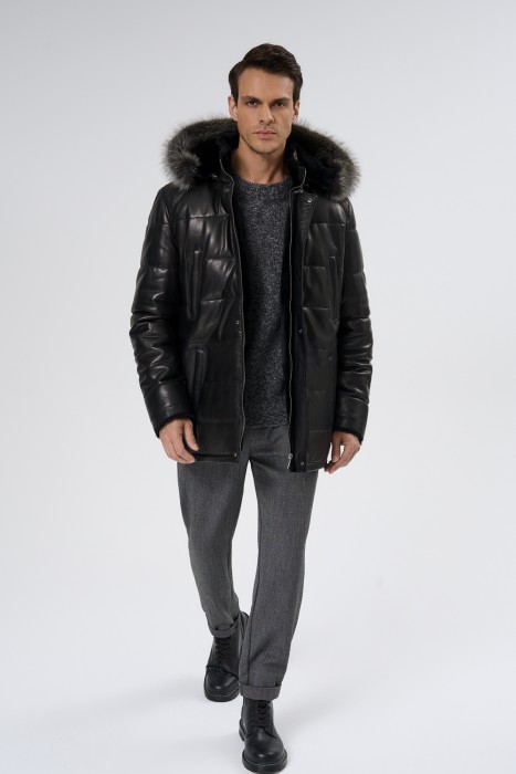 дубленка из овчины и натуральной кожи 726460003 фотография