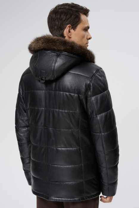 дубленка из овчины и натуральной кожи по цене 26690 руб вид справа