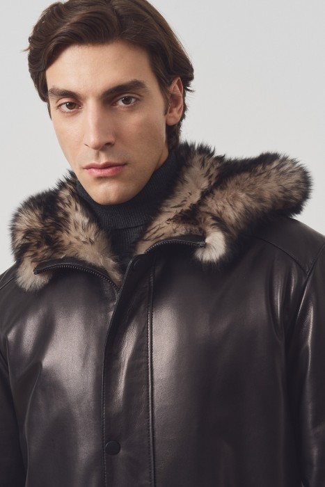 дубленка из овчины и натуральной кожи по цене 25070 руб вид справа