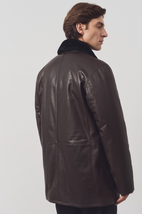 дубленка из овчины и натуральной кожи по цене 21840 руб вид справа