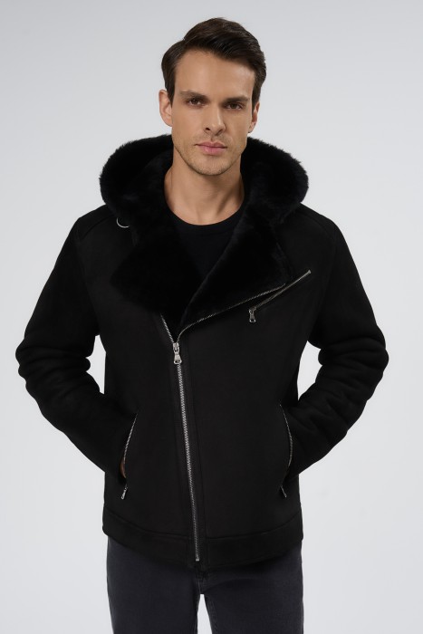 дубленка из овчины с капюшоном 732929003 фотография