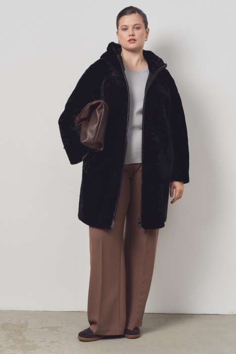 дубленка из овчины с капюшоном 785341003 фотография