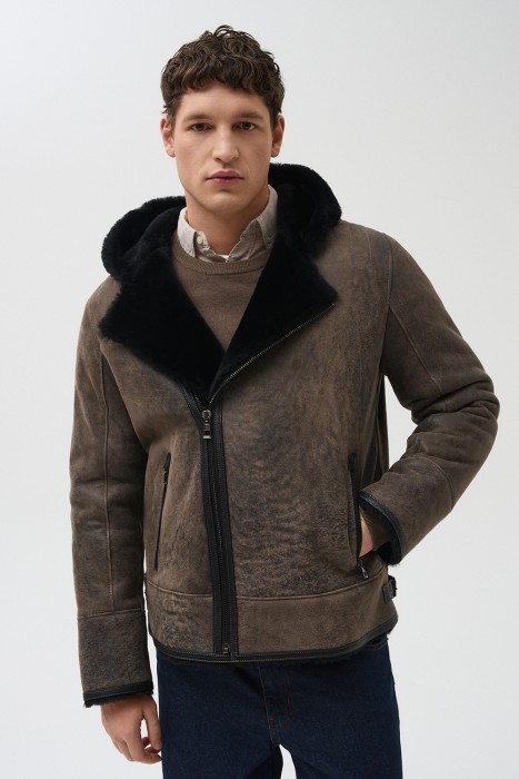 дубленка из овчины с капюшоном 793933003 фотография