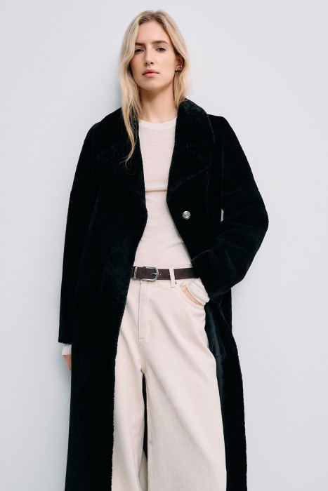 дубленка из овчины с поясом 778774003 фотография