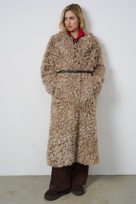 дубленка из овчины с поясом 796386003 фотография