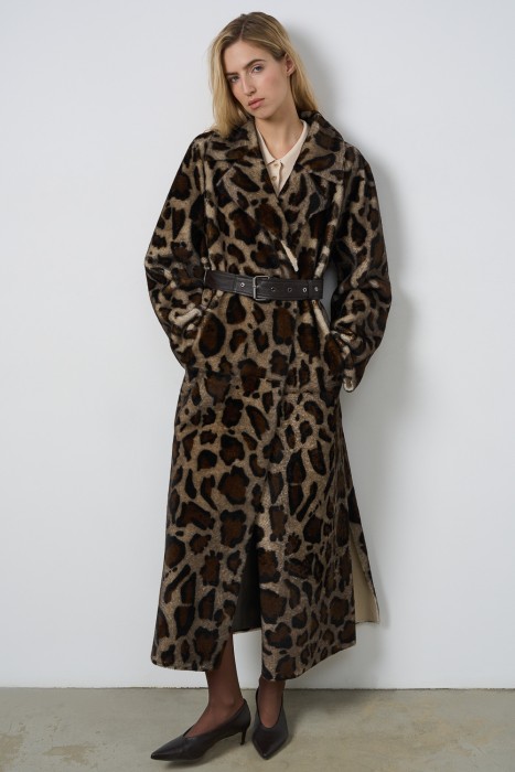 дубленка из овчины с поясом 796377003 фотография