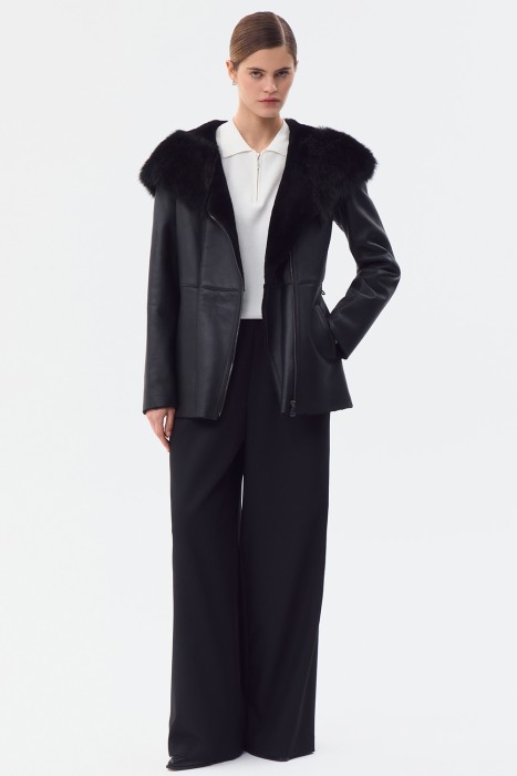 дубленка из овчины с поясом 778760003 фотография