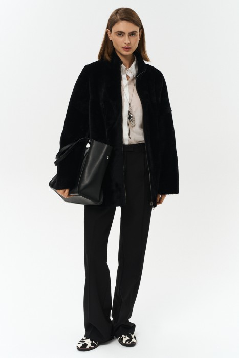 дубленка из овчины с поясом 794909003 фотография