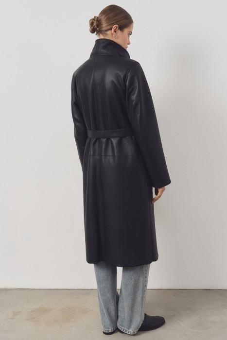 дубленка из овчины с поясом по цене 44790 руб вид справа