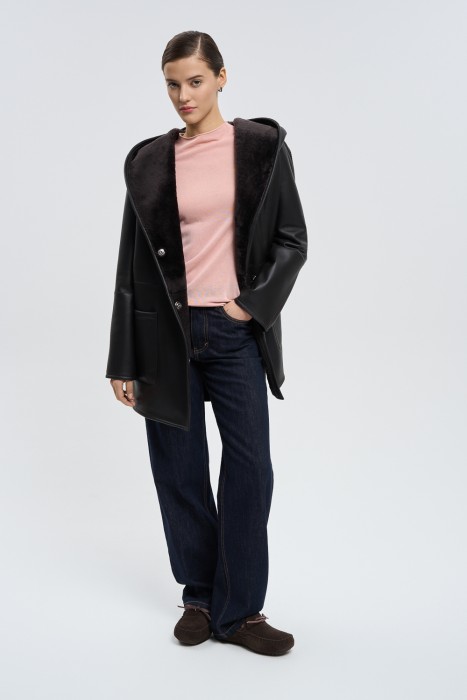 дубленка из овчины с поясом 795246003 фотография