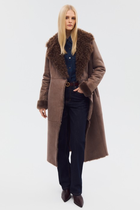 дубленка из овчины с поясом 793729003 фотография