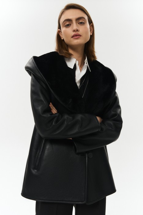 дубленка из овчины с поясом 793741003 фотография