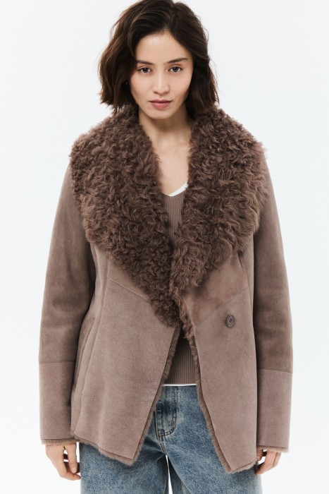 дубленка из овчины с поясом 793726003 фотография