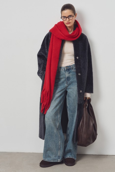 дубленка из овчины с поясом 795247003 фотография