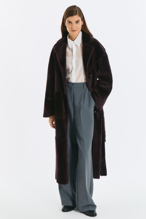 дубленка из овчины с поясом 795251003 фотография