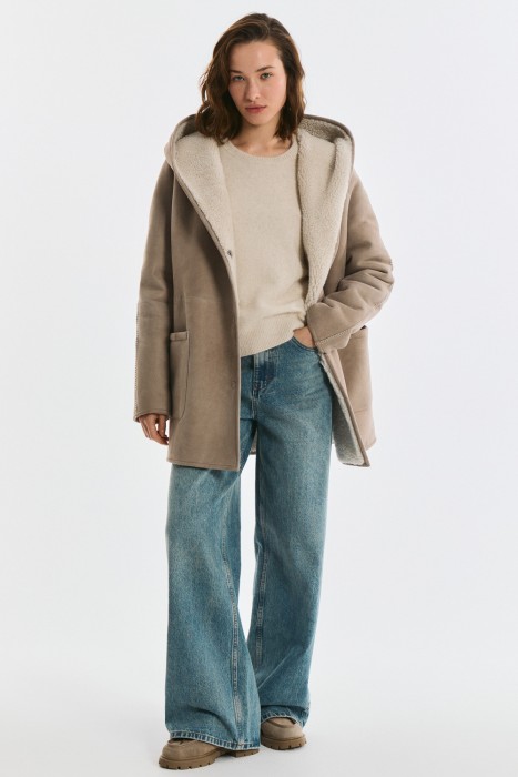 дубленка из овчины с поясом 795253003 фотография