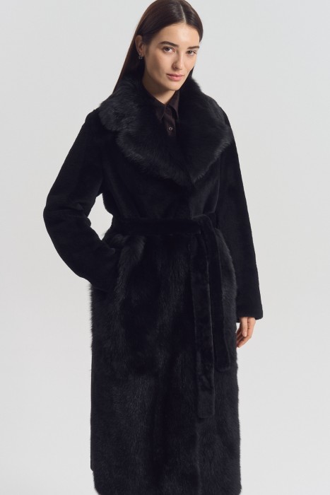 дубленка из овчины с поясом 796389003 фотография