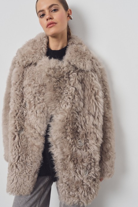 дубленка из овчины с поясом 794591003 фотография