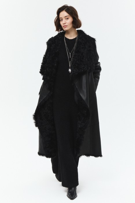 дубленка из овчины с поясом 799763003 фотография