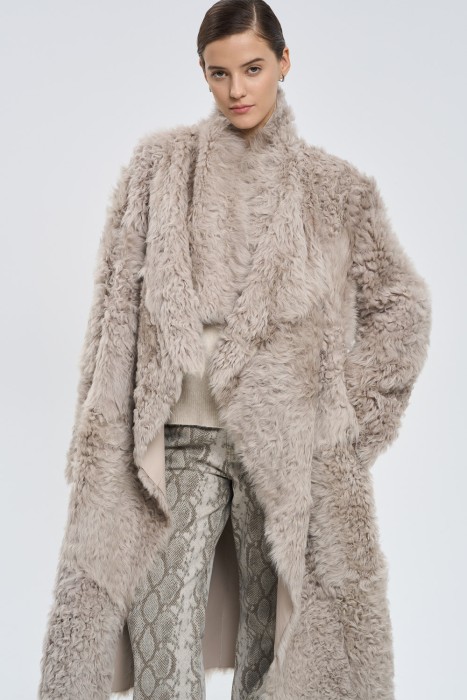 дубленка из овчины с поясом 799762003 фотография