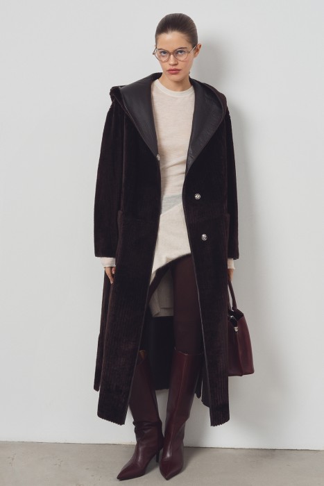 дубленка из овчины с поясом 797677003 фотография