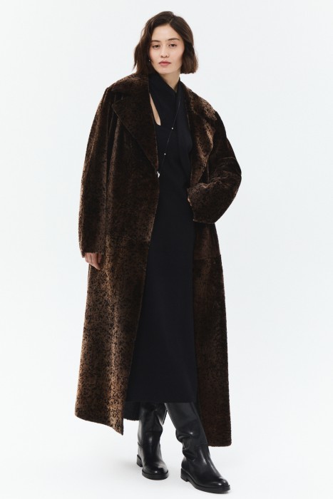 дубленка из овчины с поясом 796384003 фотография