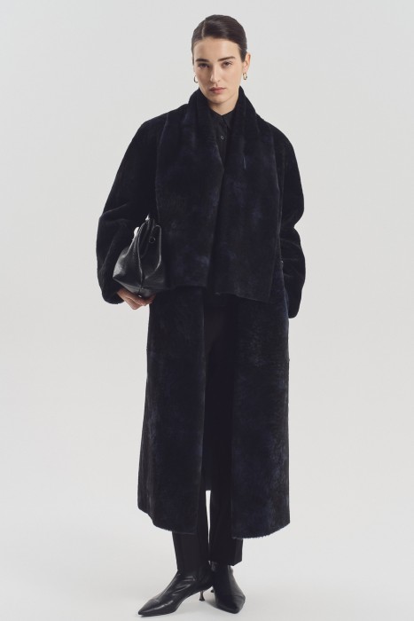 дубленка из овчины с шарфом 795232003 фотография