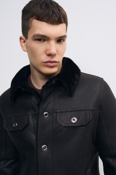 дубленка из овчины из россии вид сбоку