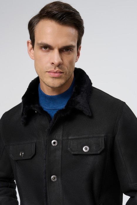 дубленка из овчины из россии вид сбоку