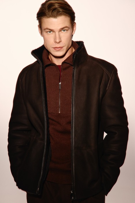 дубленка из овчины от бренда снежная королева вид слева