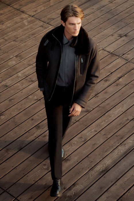 дубленка из овчины от бренда снежная королева вид слева