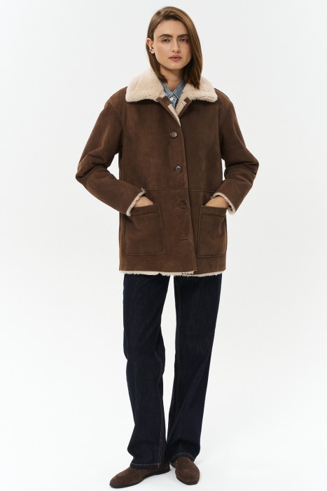 дубленка из овчины из россии вид сбоку