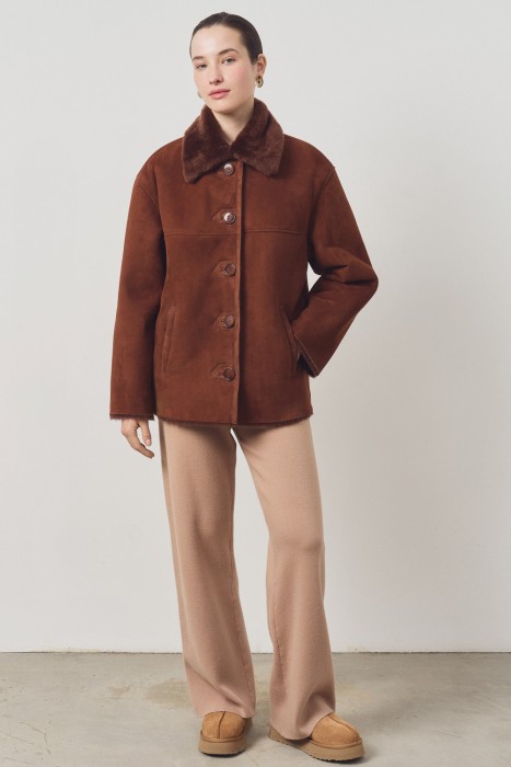 дубленка из овчины из россии вид сбоку