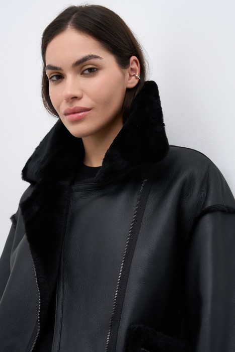 дубленка из овчины из россии вид сбоку