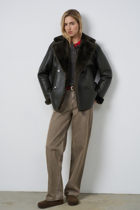 дубленка из овчины из россии вид сбоку