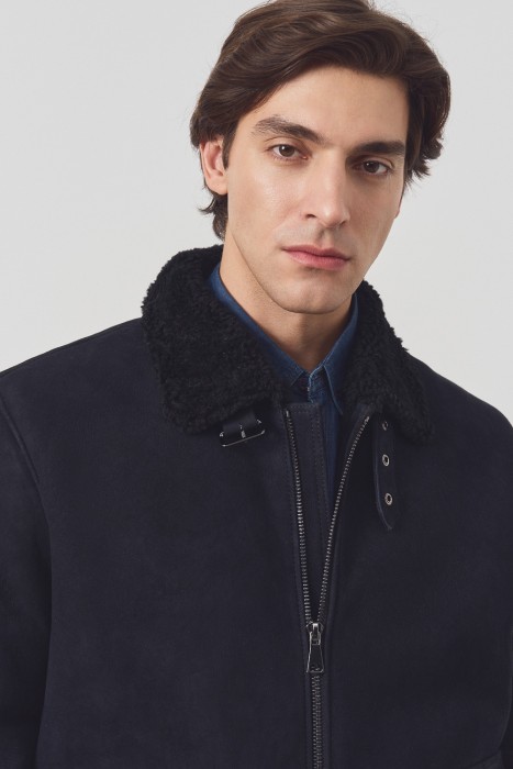 дубленка из овчины от бренда снежная королева вид слева