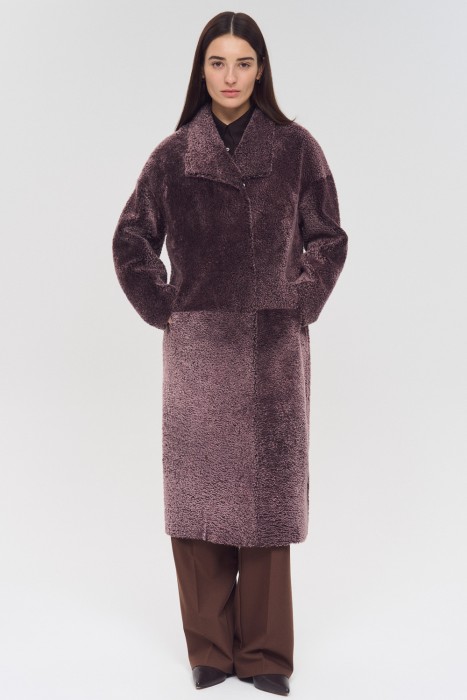 дубленка из овчины от бренда снежная королева вид слева