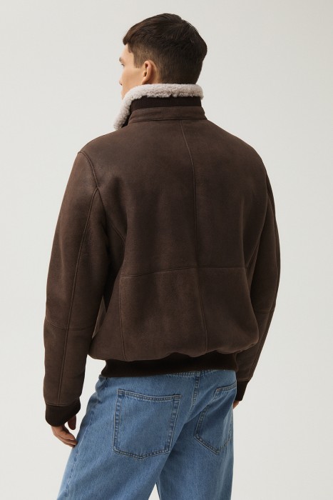 дубленка из овчины от бренда снежная королева вид слева