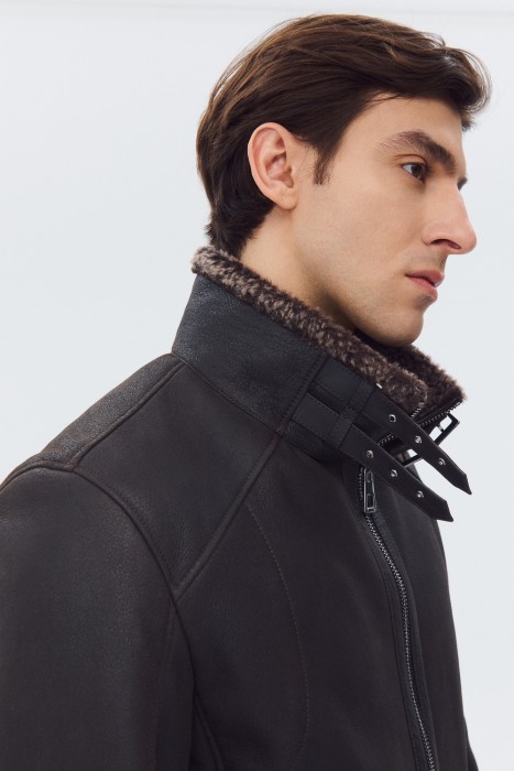 дубленка из овчины из россии вид сбоку