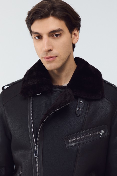 дубленка из овчины из россии вид сбоку