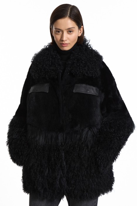 дубленка из овчины от бренда снежная королева вид слева