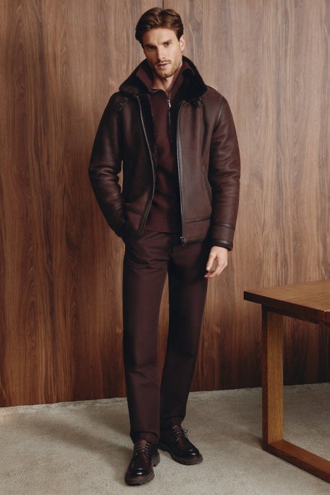 дубленка из овчины от бренда снежная королева вид слева