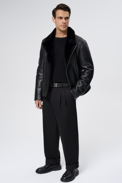 дубленка из овчины из россии вид сбоку