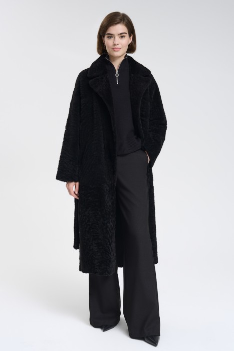 дубленка из овчины от бренда снежная королева вид слева