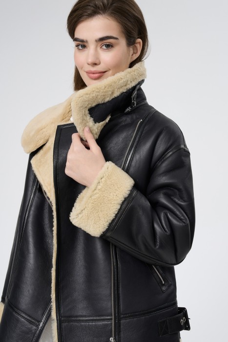 дубленка из овчины из россии вид сбоку