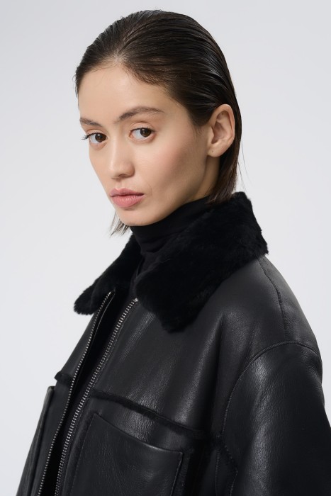 дубленка из овчины из россии вид сбоку