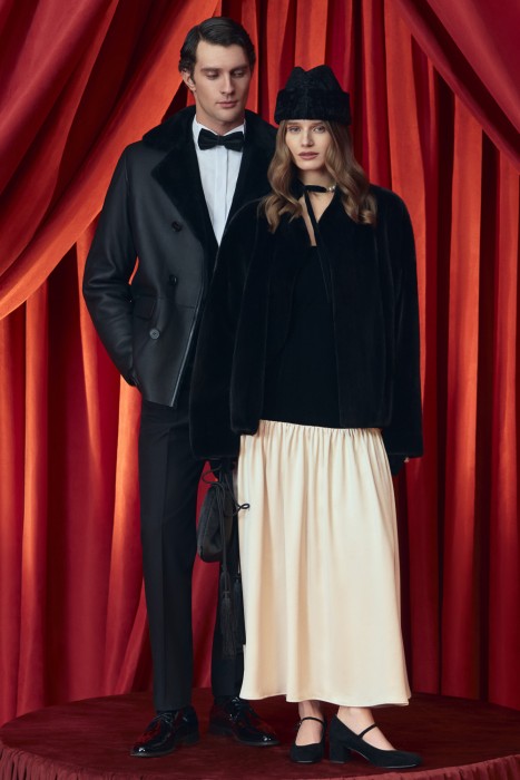 дубленка из овчины от бренда снежная королева вид слева