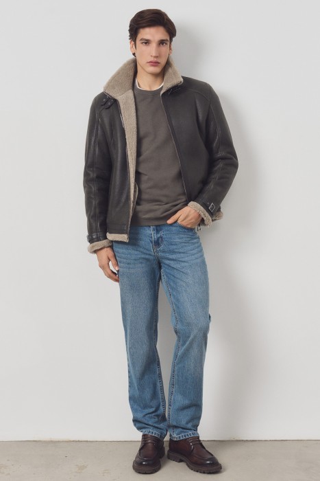 дубленка из овчины из россии вид сбоку