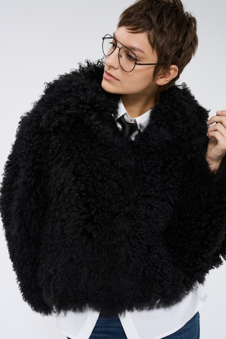 дубленка из овчины от бренда снежная королева вид слева